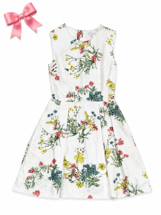 GAP Dresses & Skirts - Gap Floral Fit & Flare Dress | Size 0 | White Botanical Print Cotton Dress | NWT